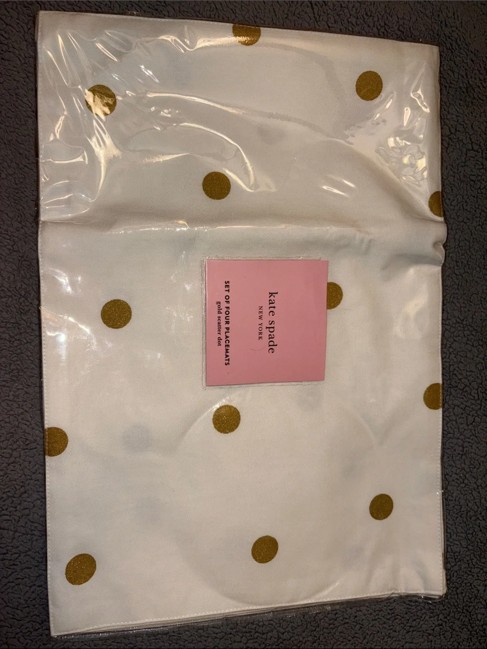 Kate Spade Gold Scatter Dot Placemats Set